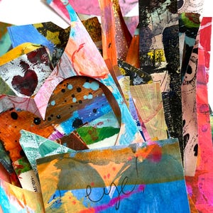 Hand Painted Papers: Mini Mystery 10+ assorted ephemera starter packet