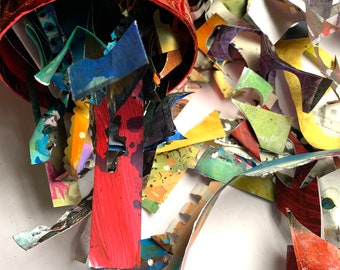 Scraps & Remnants-Painted Paper Ephemera-100+ tiny painted remnants, scraps grab bag-Collage Fodder, Craft Supplies