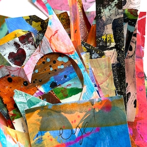 Lot mystère de papier peint à la main : plus de 40 objets éphémères assortis, matière pour collage