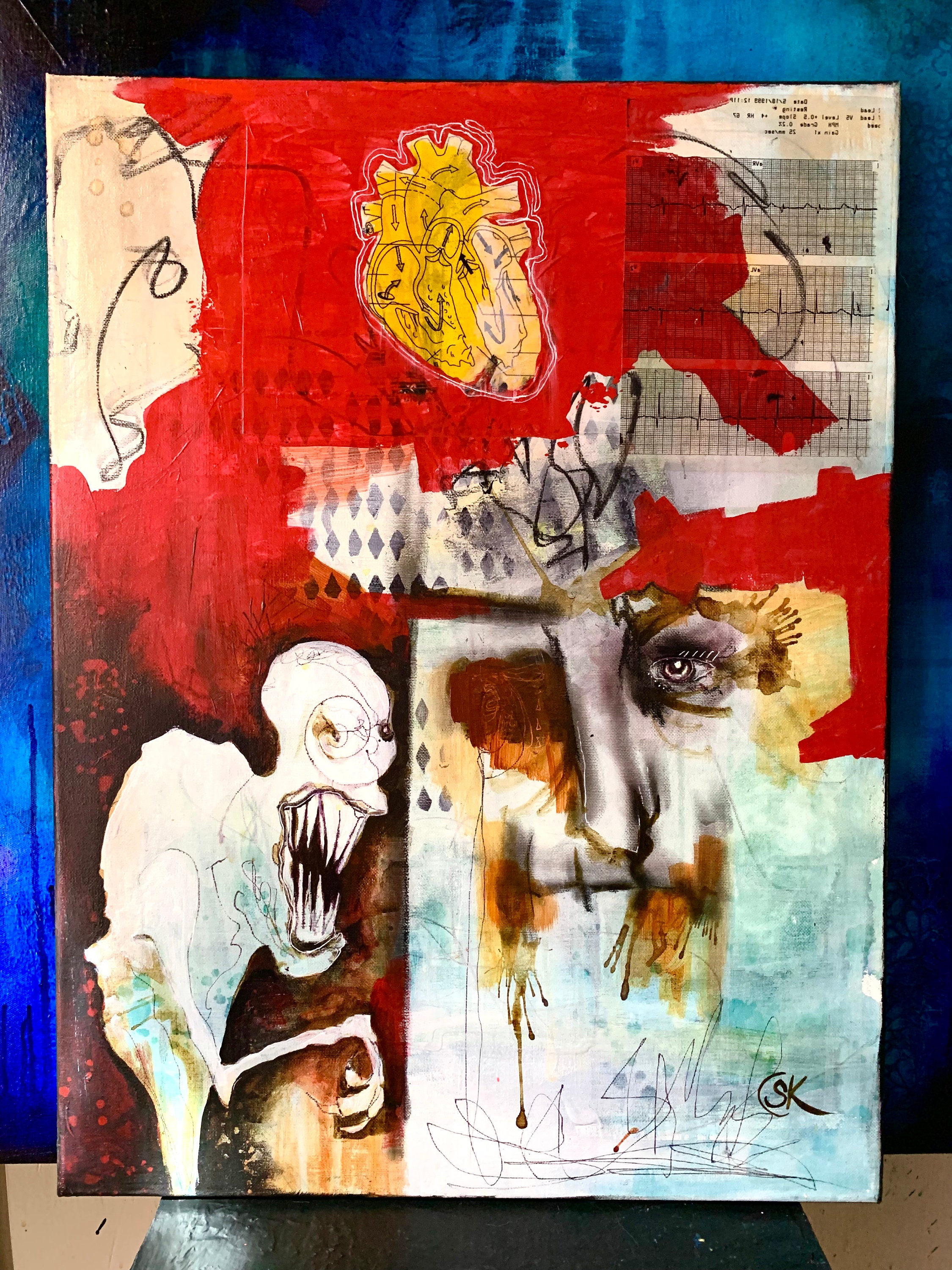 Whimsical Monster Painting-original, Acrylic, Mixed Media Art - Etsy