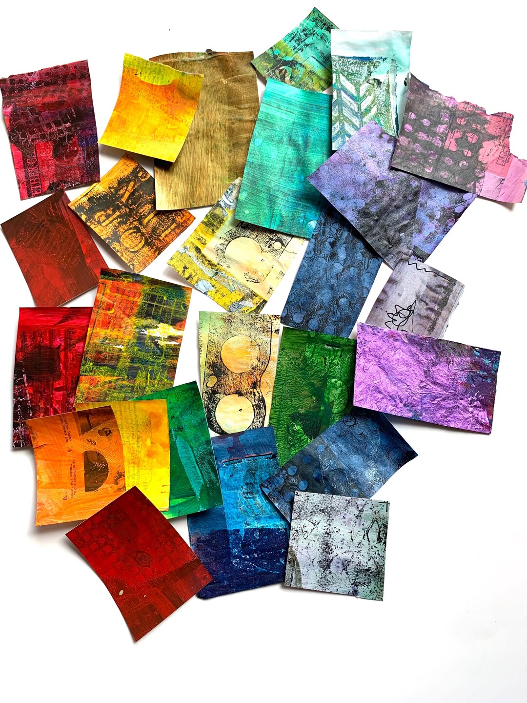 Rainbow Loot Variety Pack-hand Painted Paper Ephemera-20+ Small ...