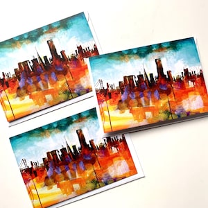 San Francisco Art Print-Blank Greeting Card-Skyline Painting-Watercolor-Limited edition print