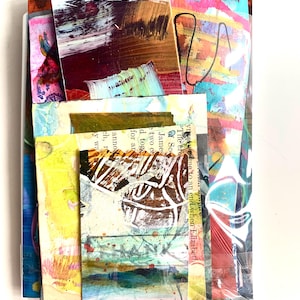 Hand Painted Paper Mystery Bundle: Colorful, abstract, original art ephemera 20+ variety