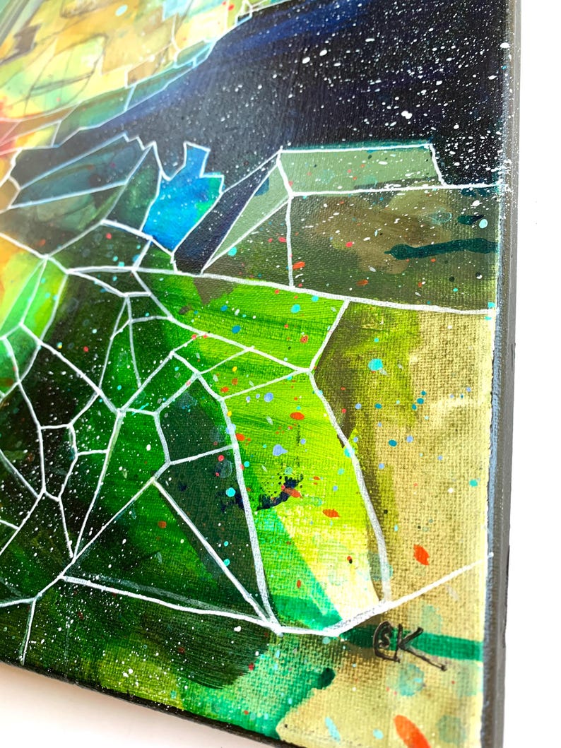 Original Abstract Galactic Painting: Hand-painted Acrylic Canvas Art ...