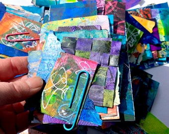 Grunge Color Set-Painted Paper Ephemera-16 piece variety pack-Collage Fodder, Junk Journal Supplies