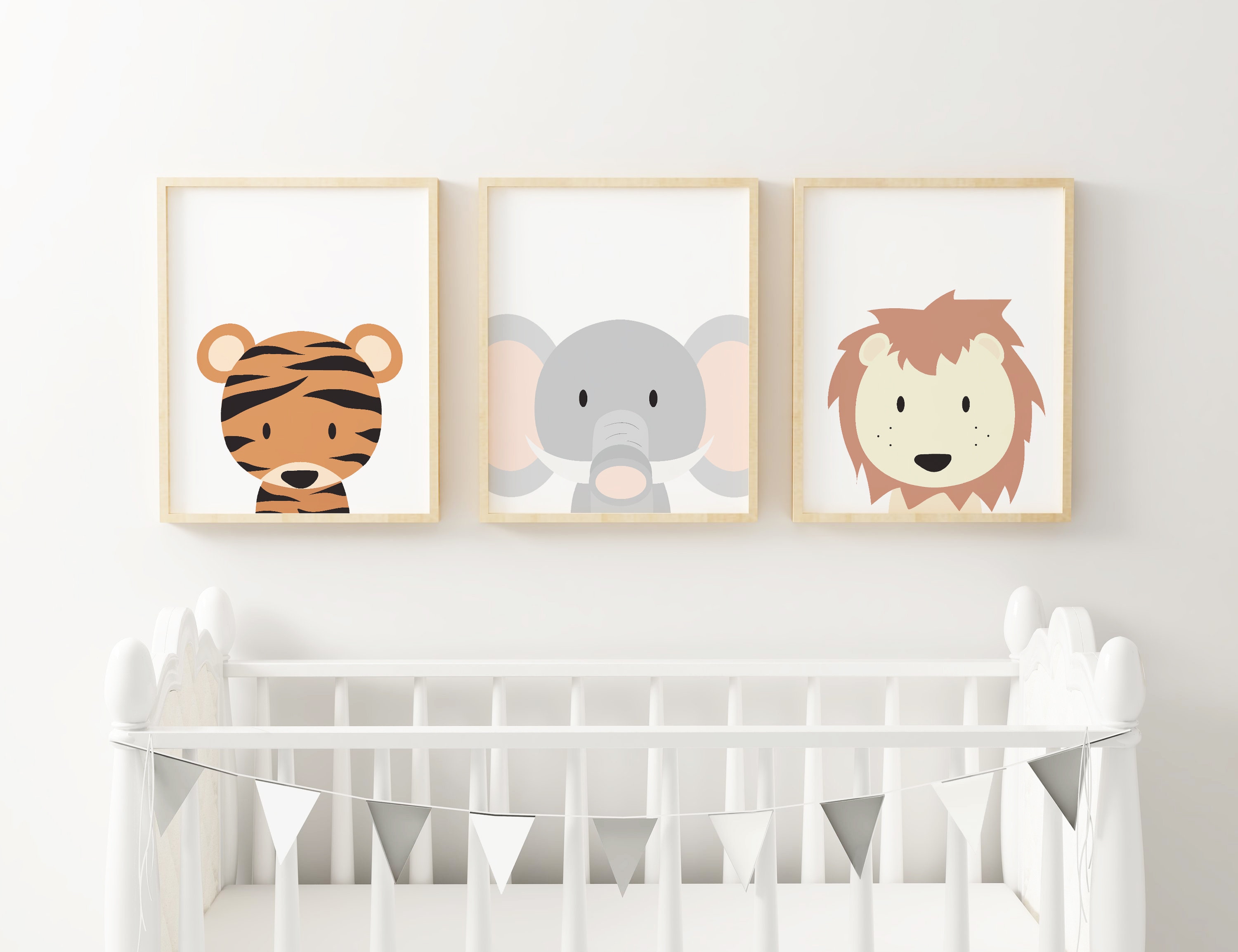 Wild Animals Baby Nursery Decor Printable Download Set of 3 Etsy
