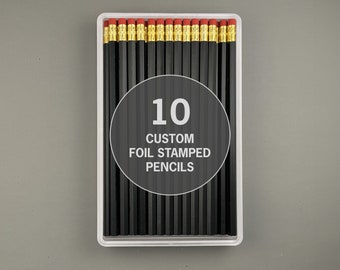 Black Custom Pencils - 10 Personalized Pencils, Name Pencils, Customized Pencils, Kid Gift, Teacher Gift, Personalized Gift, Black Pencils