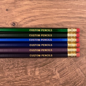 Personalized Pencils - Dark Mix Set of 6 - Engraved Gift