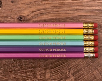 Pastel Custom Name Pencils - Pencil Gift Set - Personalized Pencil Gift for Girls, Tweens, Teens, Teachers, Kids, Party Favors, Branding