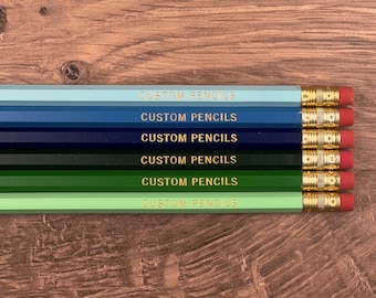 Green and Blue Custom Pencil Set - personalized pencils, custom gift, customized pencil, name pencil, teacher present