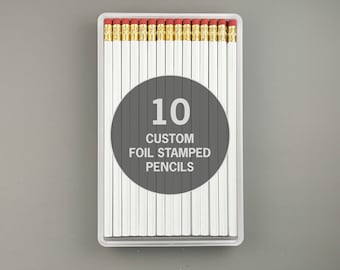 White Custom Pencils - 10 Personalized Pencils, Name Pencils, Customized Pencils, Kid Gift, Teacher Gift, Personalized Gift, White Gift