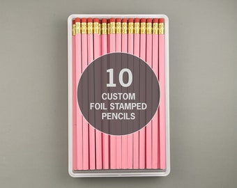 Pink Personalized Pencils: Custom Name, Set of 10