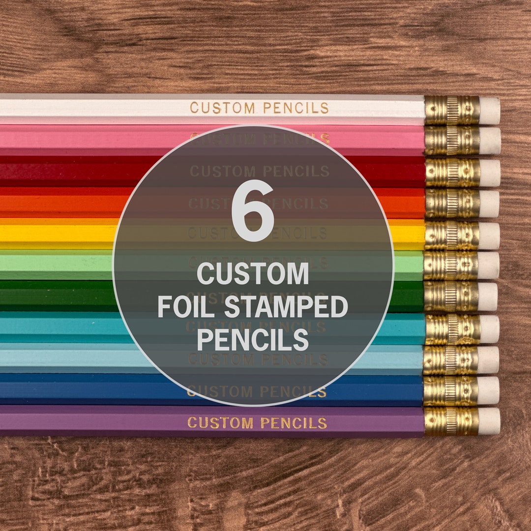 Personalized Pencil Set - White Eraser Custom Pencils Engraved With ...