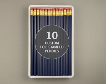 Dark Blue Custom Pencils - 10 Personalized Pencils, Name Pencils, Customized Pencils, Kid Gift, Teacher Gift, Personalized Gift, Blue Gift