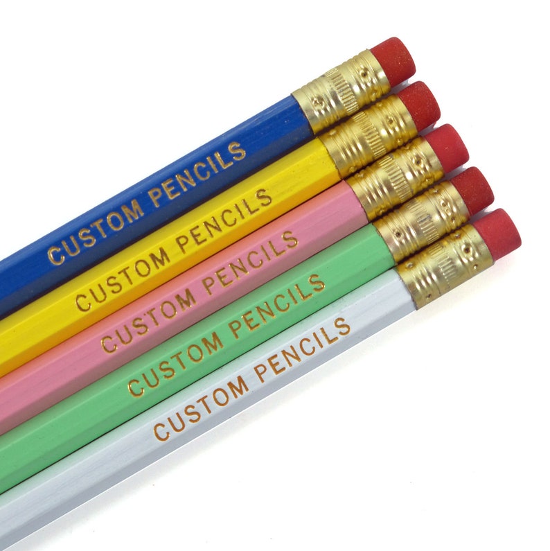 Personalized Pencil Set Custom Pencils Engraved Pencil Foil Etsy