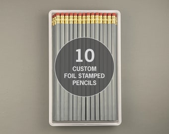 Gray Personalized Pencils: Custom Name Pencils, Set of 10