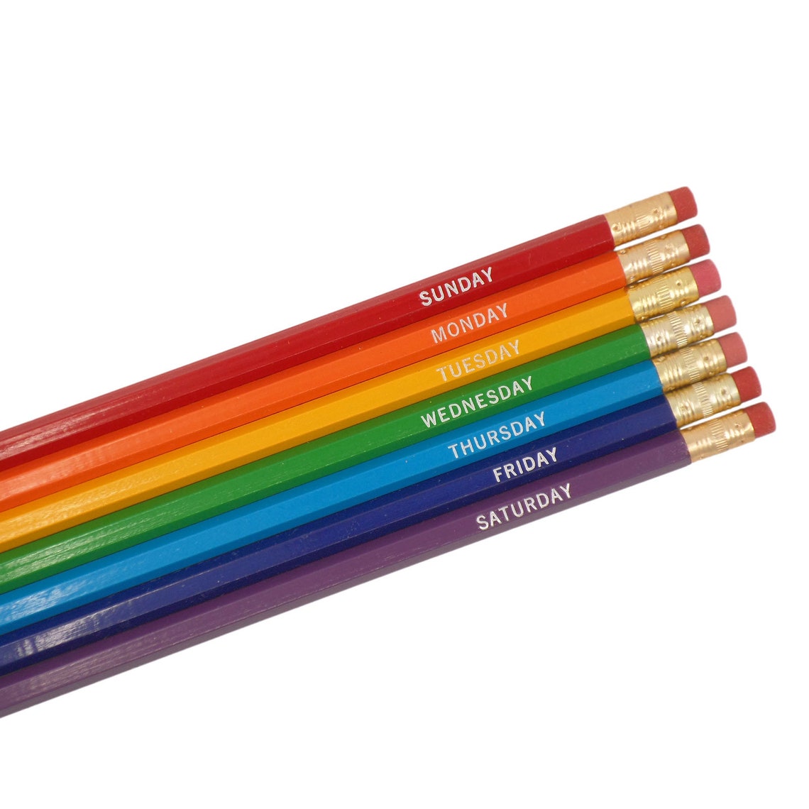 Day of the Week Pencils Engraved Pencils Stamped Pencils - Etsy