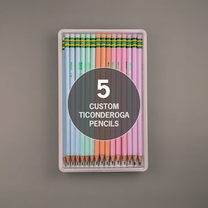 Pastel Ticonderoga Custom Pencils - Personalized Pencils  - Black graphite core - Custom name pencil Classroom pencil Personalized Pencils