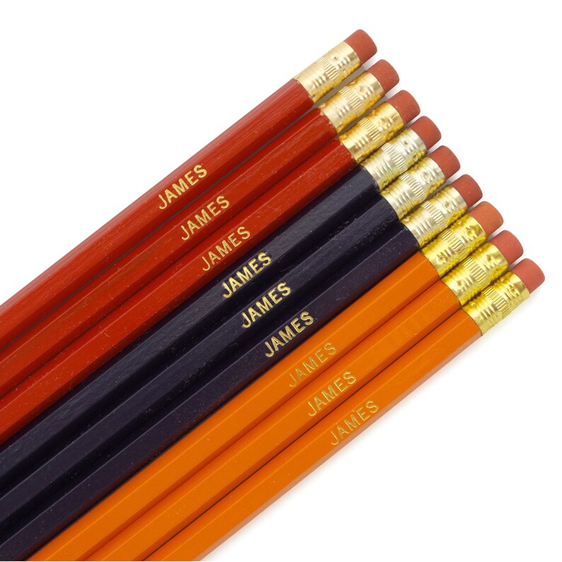 Personalized Pencil Set Custom Pencils Engraved Pencil Foil Etsy