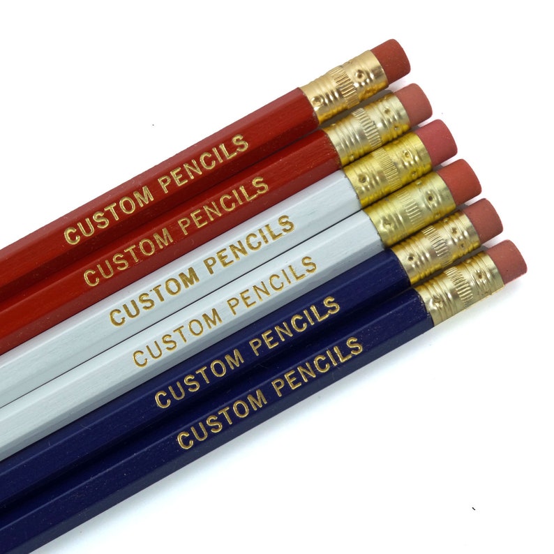 Personalized Pencil Set Custom Pencils Engraved Pencil Foil Etsy