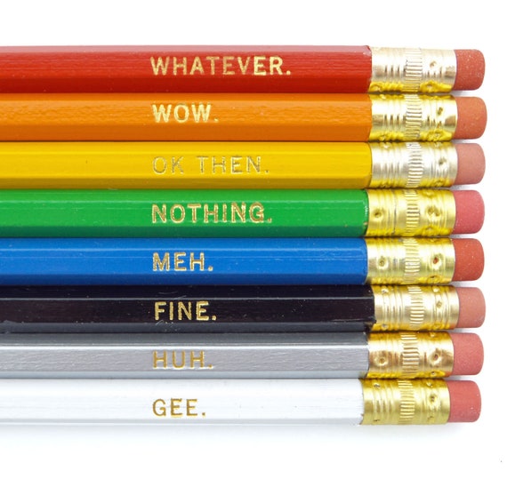 Funny Gift Pencil Set of 8 Sarcastic Sayings - Etsy Funny Gift Pencil Set of 8 Sarcastic Sayings - Etsy