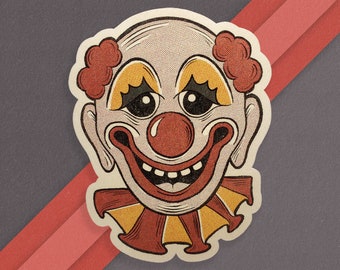 Vintage Halloween Clown Sticker, Clowncore Stickers, Retro Circus, Creepy Stickers, Circus Sticker, Circus Scrapbooking, Scrapbook Supplies