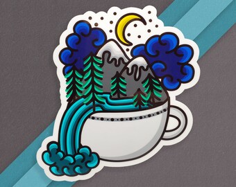 Cup of Colorado Sticker, Laptop, Planner, Traditional Tattoo