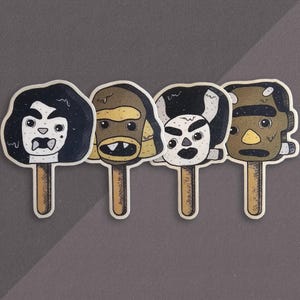 Stickers Popsicle Monsters vintage pour ordinateur portable, agenda, rétro