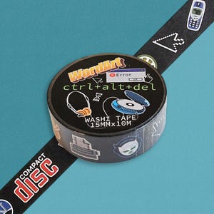 Retro Tech Washi Tape, Scrapbooking and Journaling, 15mm