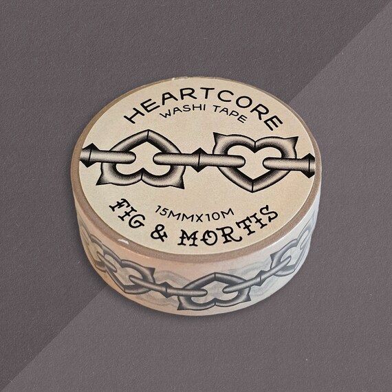 Heart Chain Link Washi Tape, Bullet Journal Washi Tape, Gift Wrapping Tape, Scrapbooking Tape, Journaling Supplies, Stationary Art
