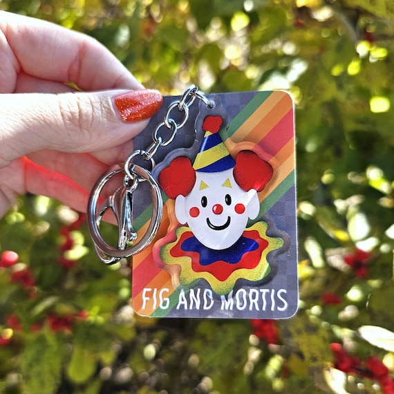 Clown Acrylic Keychain, Clowncore Aesthetic, Clown Charm, Circus Keychain,  Cute Keychain for Keys, Colorful Accessories, Quirky Gifts