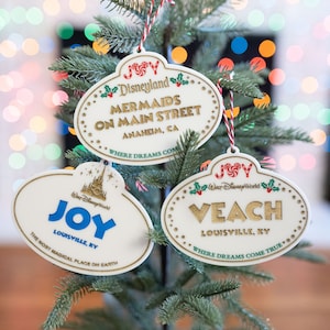 Disney Cast Member Tag ornament, Disney Parks Ornament, Disney Holiday Gift, Disney Christmas gift, personalized ornament