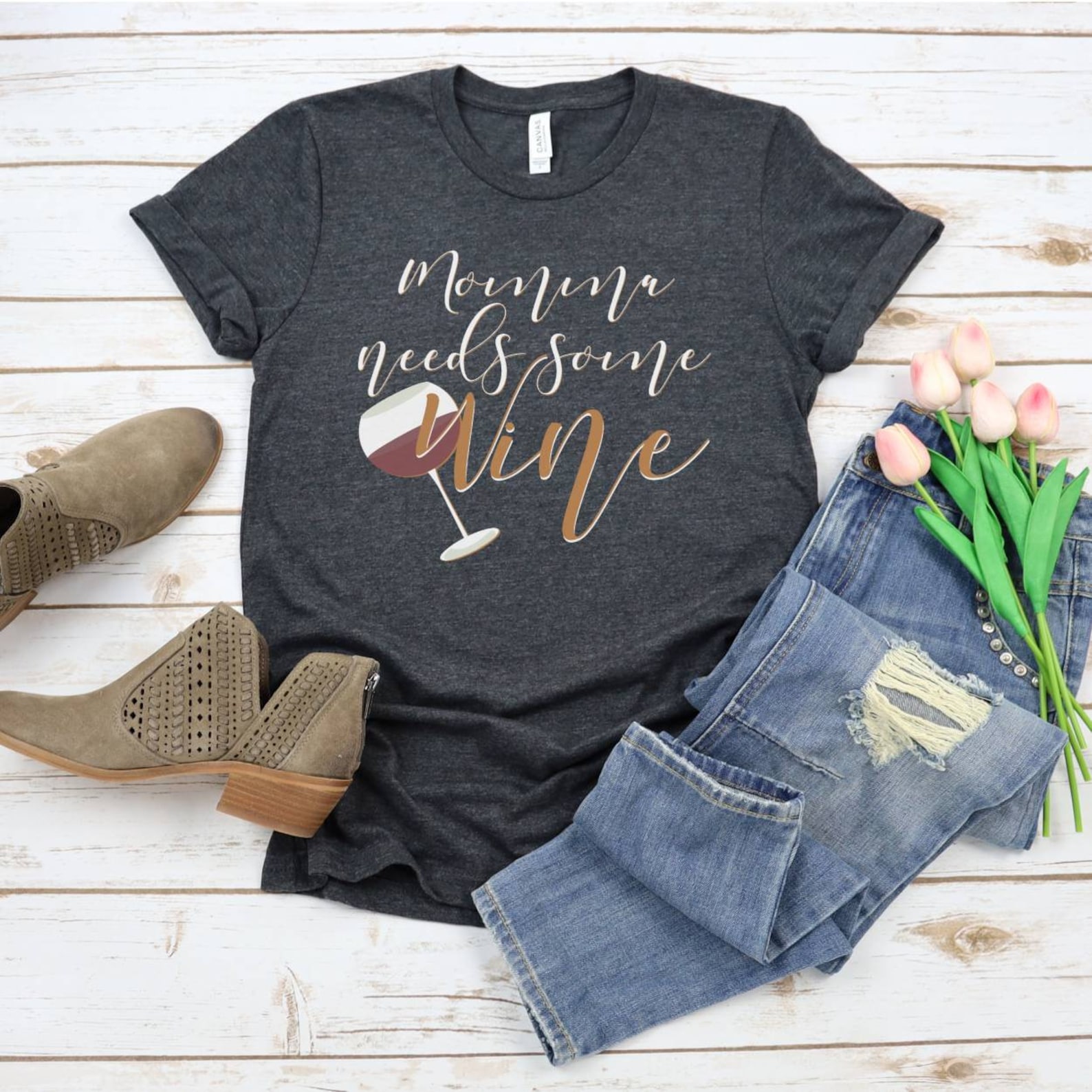 Wine Lover T-Shirt Momma Needs Some Wine Shirt Mom ShirtMom | Etsy