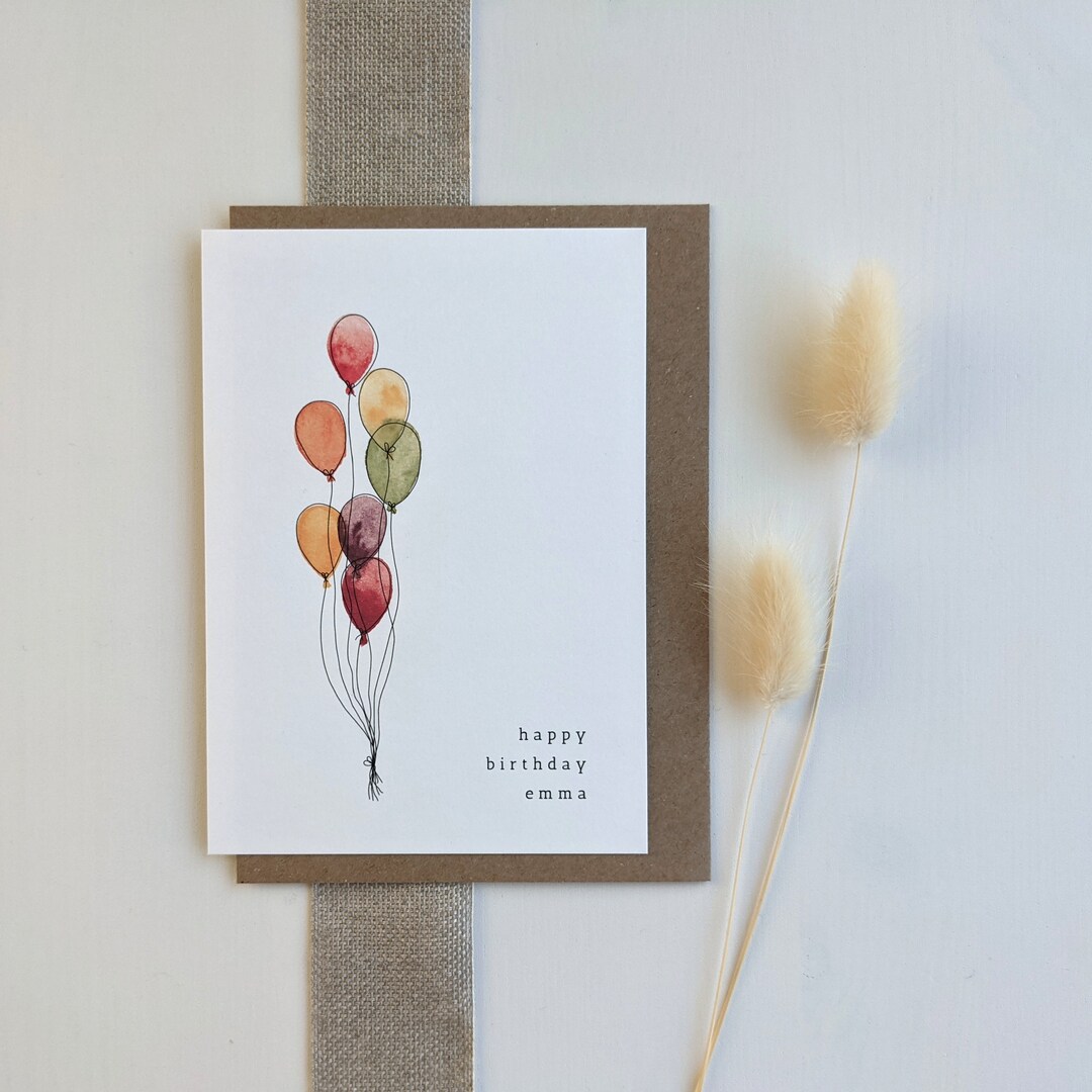 Geburtstagskarte Luftballons personalisierbare Karte zum Etsy.de