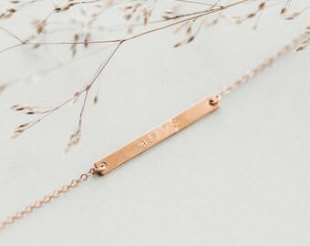 Mini Necklace, Skinny Gold Bar Necklace, Custom Bar Necklace,Sterling Silver Bar Necklace,Everyday necklace,Dainty Necklace