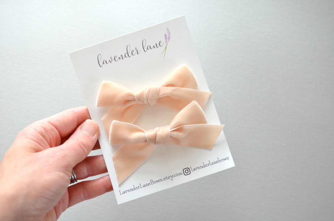 Champagne Velvet Bow Swiss Velvet Bow - Etsy