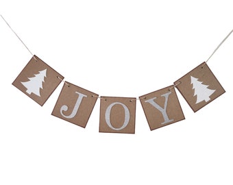 Joy banner, Christmas banner, rustic Christmas Joy banner