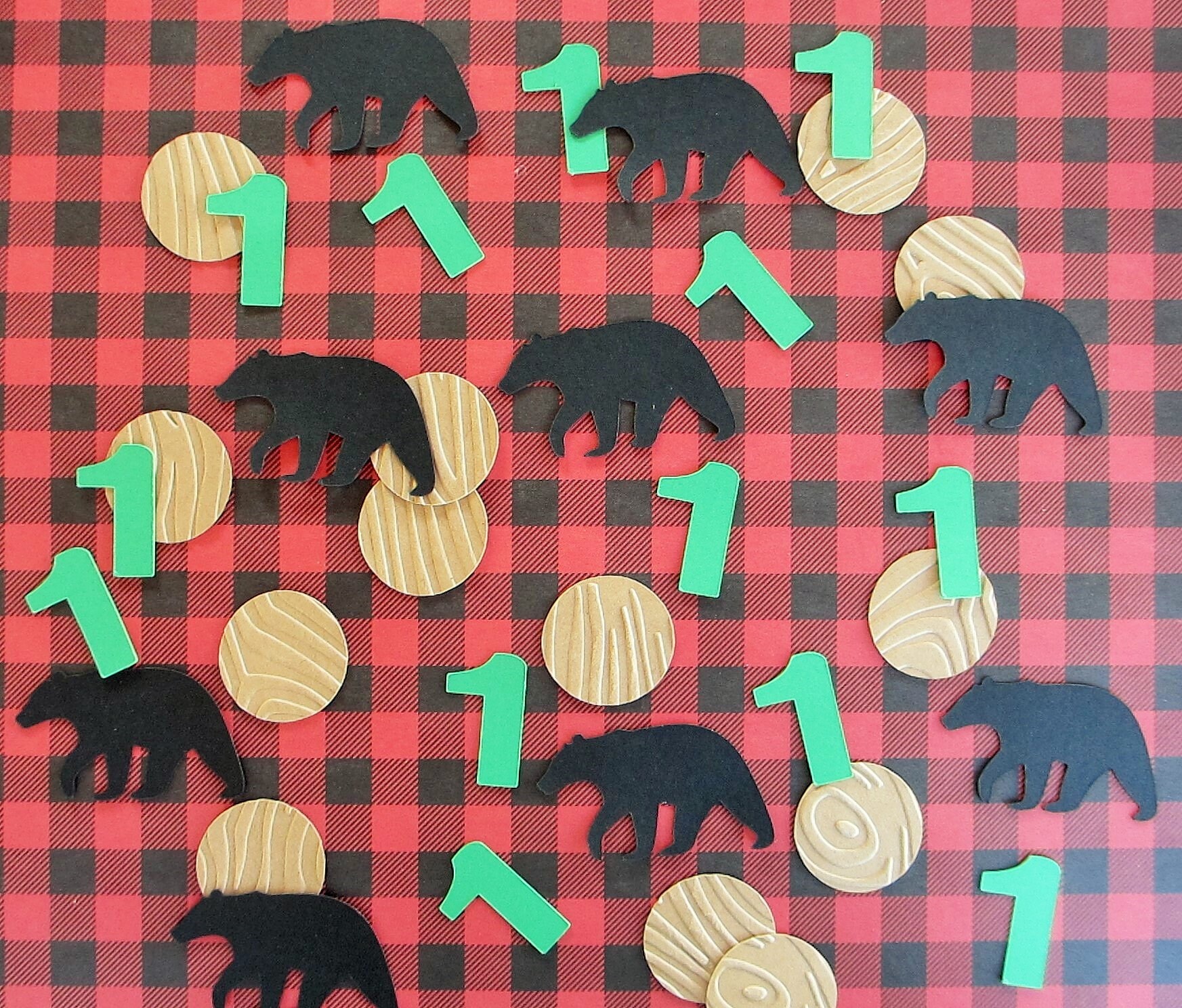 Lumberjack confetti Lumberjack birthday decorations camping birthday decorations woodland table confetti woodland party