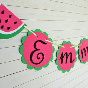 Watermelon custom name banner, name banner, watermelon birthday banner, watermelon party decorations, watermelon birthday decorations, sign