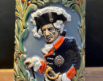 Vintage Rare German Beer Stein Frederick The Great King of Prussia