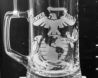 United States Marines Beer Stein USMC PERSONALIZABLE