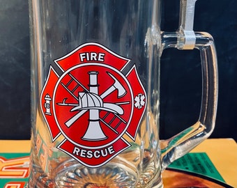 Fire Department Rescue Beer Stein Maltese Cross