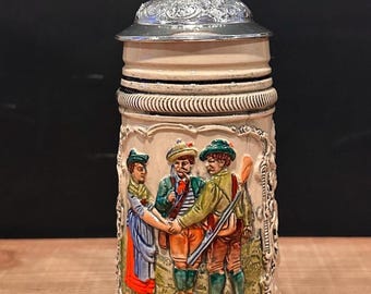 Vintage Bavarian Lover’s German Beer Stein Wedding Engagement Edelweiss