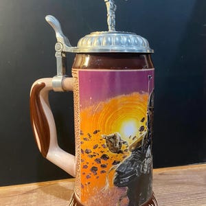 Vintage Boba Fett Beer Stein Mandalorian Pewter Action Figure Lid Limited Edition Numbered #2019 of 3,000 image 9