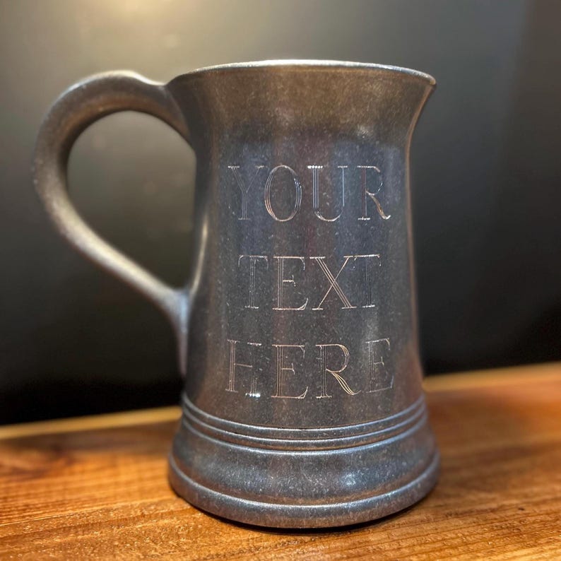 Personalized Stainless Steel Beer Tankard, 36oz Engraved Groomsman Gift image 1