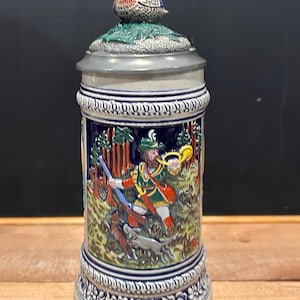 Vintage Duck Hunt Mallard German Beer Stein Western Germany