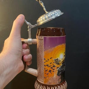 Vintage Boba Fett Beer Stein Mandalorian Pewter Action Figure Lid Limited Edition Numbered #2019 of 3,000 image 13