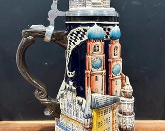 Limited Edition Vintage Munich CityScape Buildings German Beer Stein #847 of 9,000