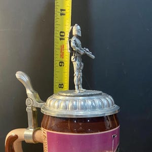 Vintage Boba Fett Beer Stein Mandalorian Pewter Action Figure Lid Limited Edition Numbered #2019 of 3,000 image 15