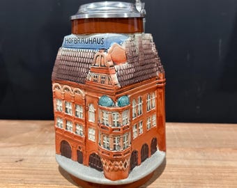 Vintage German HB Beer Stein Hofbrauhaus Holds 26 ounces